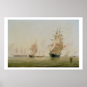 Ship Painting (oil on canvas) Poster