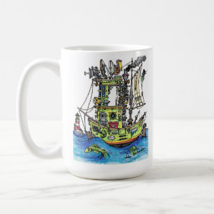 Ship passing the light house Coffee Mug