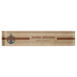 Ship Rudder And Anchor Nameplate