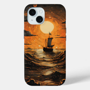 Ship sailing in the night iPhone 15 case