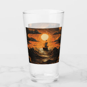 Ship sailing in the night  glass