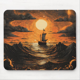 Ship sailing in the night mouse pad