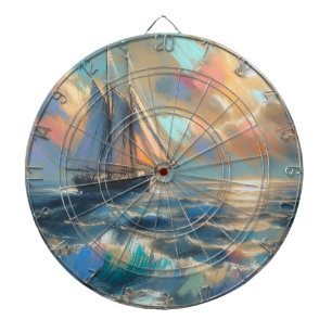Ship Sailing On The Sea Dartboard