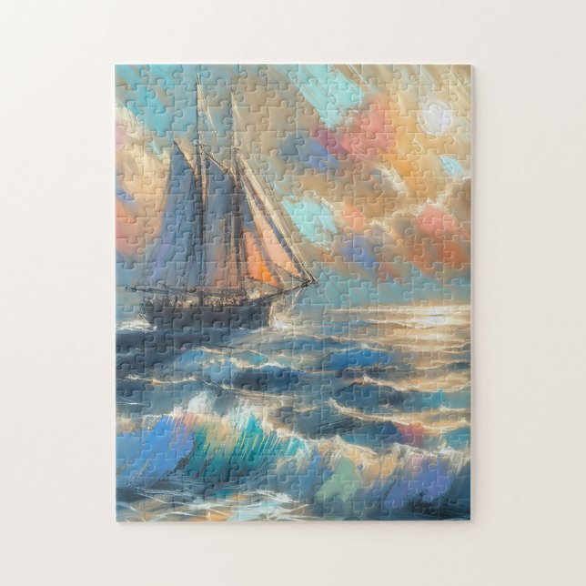 Ship Sailing On The Sea Jigsaw Puzzle (Vertical)