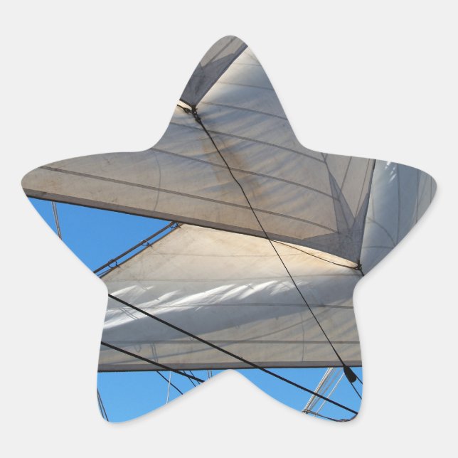Ship Sails Background Star Sticker (Front)