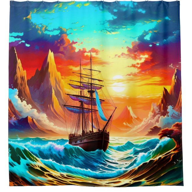 Ship Shower Curtain (Front)