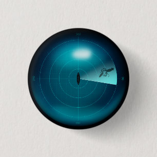 Ship Sonar Image of a Kraken Nautical Steampunk 3 Cm Round Badge