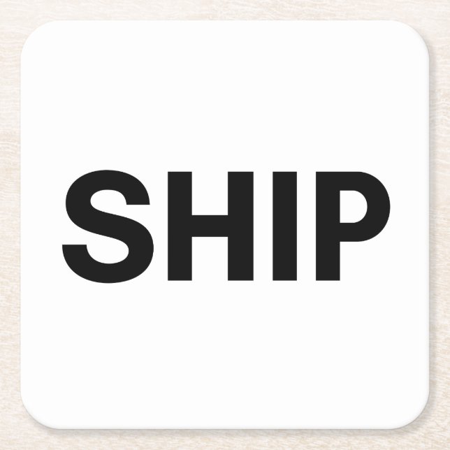 ship square paper coaster (Front)