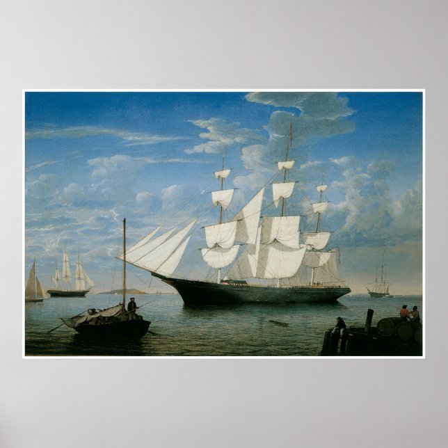 Ship star Light in Boston Harbour, 1854 Poster (Front)