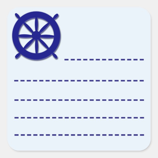 Ship Steering Wheel Icon Square Sticker (Front)