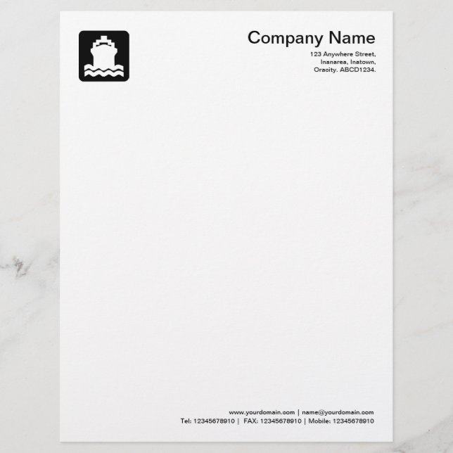 Ship Symbol - Black Personalized Letterhead (Front)