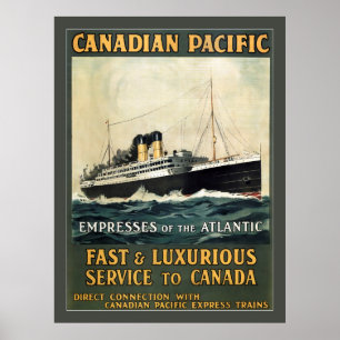 SHIP that TRANSPORTED IMMIGRANTS to CANADA c. 1930 Poster