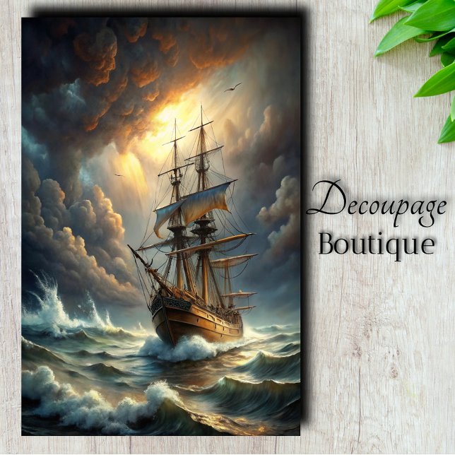 Ship Through Storm Decoupage Tissue Paper (Ship Through Storm Decoupage Tissue Paper)