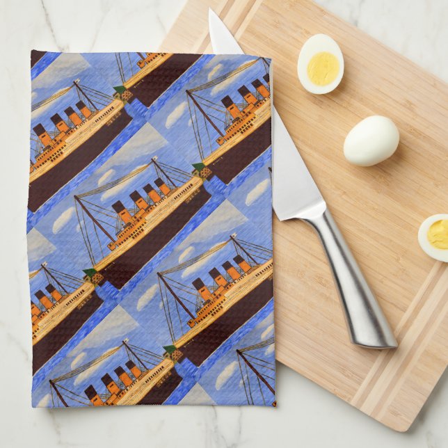 Ship Titanic  Tea Towel (Quarter Fold)
