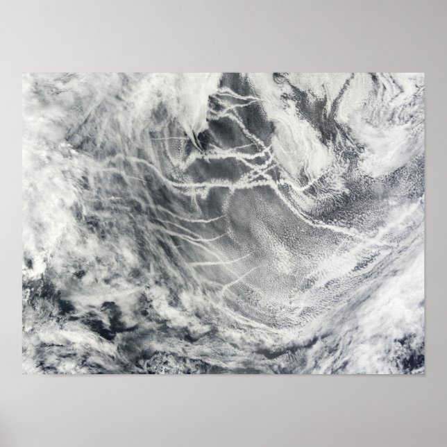 Ship tracks in the Pacific Ocean Poster (Front)