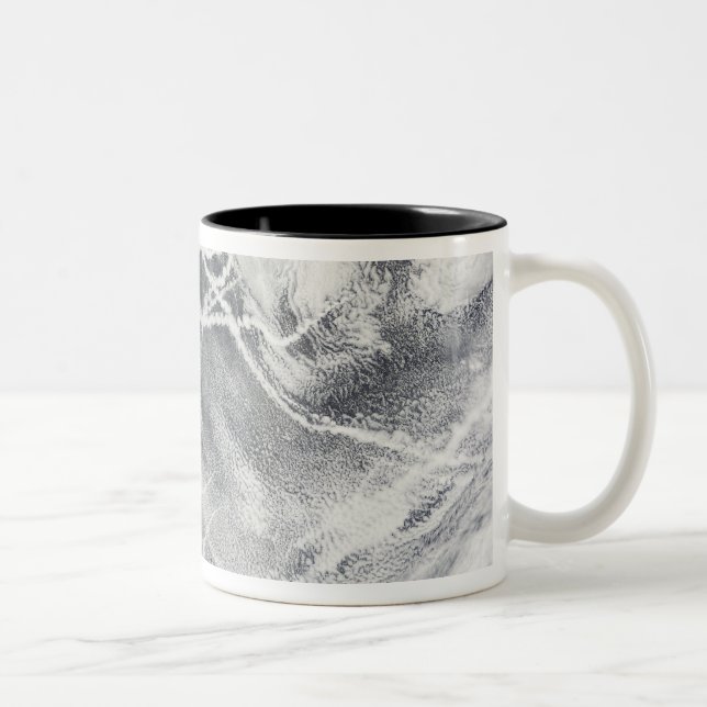 Ship tracks in the Pacific Ocean Two-Tone Coffee Mug (Right)