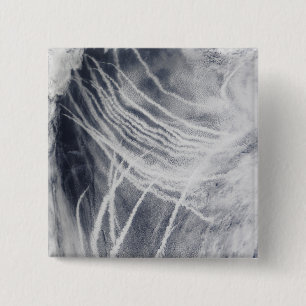 Ship tracks the northern Pacific Ocean 15 Cm Square Badge
