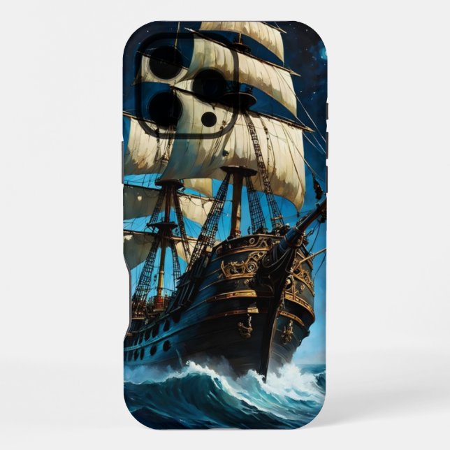 Ship Under Starry Sky iPhone Case (Back)