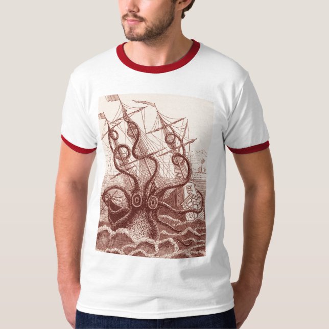 ship vs. octopus T-Shirt (Front)