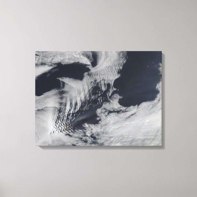 Ship-wave-shaped clouds in the South Indian Oce Canvas Print (Front)