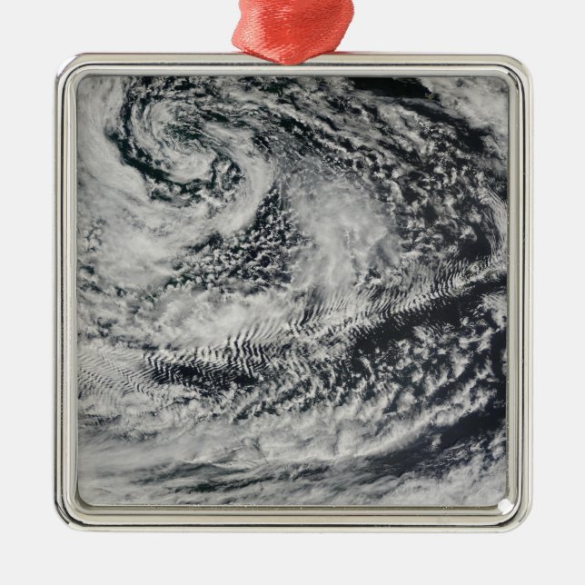 Ship-wave-shaped wave clouds 2 metal tree decoration (Front)