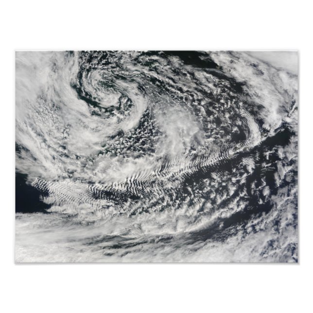 Ship-wave-shaped wave clouds photo print (Front)