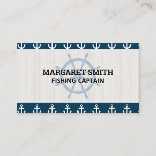 Ship Wheel   Anchor Pattern Business Card