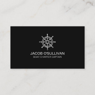 Ship Wheel Boat Charter Fishing Business Card