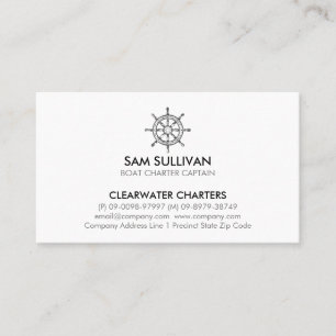 Ship Wheel Boat Charter Fishing Business Card