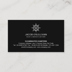 Ship Wheel Boat Charter Fishing Business Card
