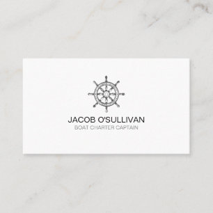 Ship Wheel Boat Charter Fishing Business Card