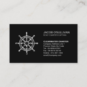 Ship Wheel Boat Charter Fishing Business Card