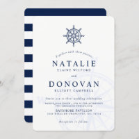 Ship Wheel Nautical Wedding Invitation