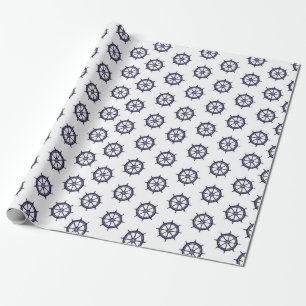 Ship Wheel Navy Nautical Boat Captain Sailors Wrapping Paper