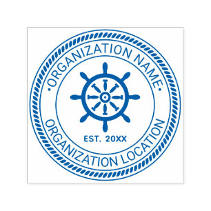 Ship Wheel Rope #2 Seal Name Location Est Date Self-inking Stamp