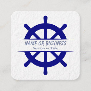 Ship wheel square business card