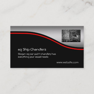 Ship / Yacht Chandlers Anchor Chain, red swoosh Business Card