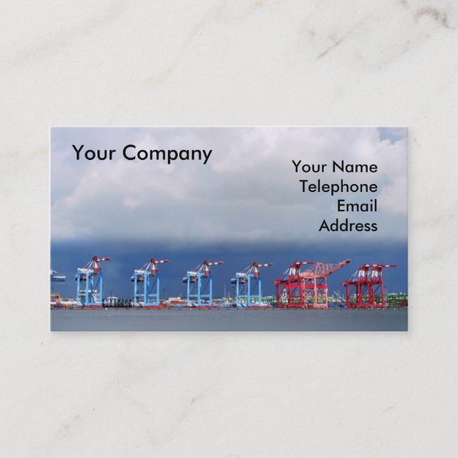 Shipping Cranes and Containers Business Card (Front)