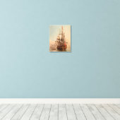 Shipping in a Calm | Peter Monamy Canvas Print (Insitu(Wood Floor))