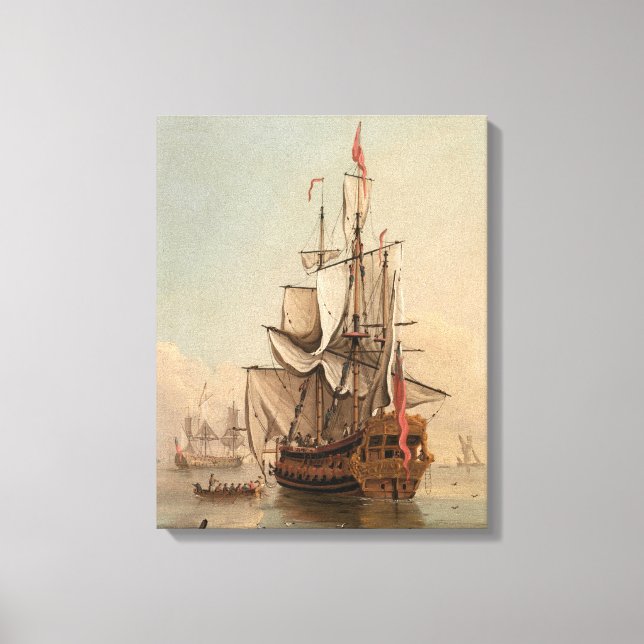 Shipping in a Calm | Peter Monamy Canvas Print (Front)