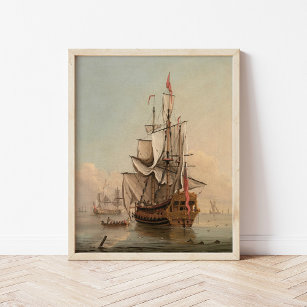 Shipping in a Calm   Peter Monamy Poster