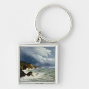 Shipping in Open Seas, 1882 (oil on canvas) Key Ring