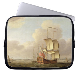 Shipping in the Thames Estuary, c.1761-66 (oil on Laptop Sleeve