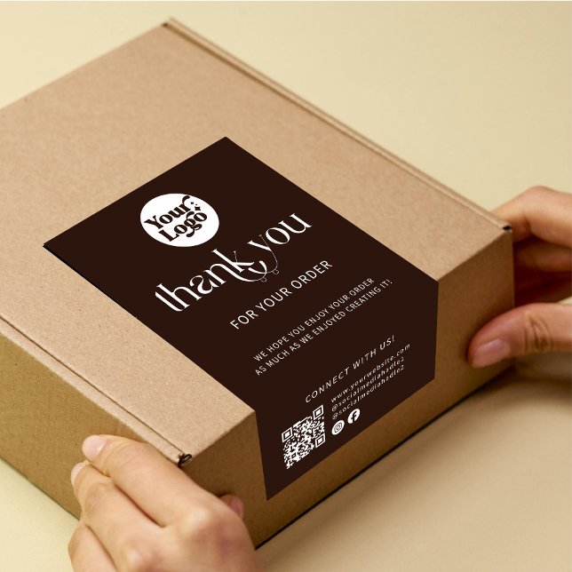 Shipping Logo QR Code Terracotta Box Seal Label (Creator Uploaded)