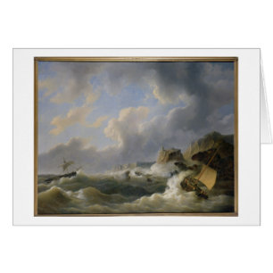 Shipping off a Coastline in a Rough Sea (oil on ca