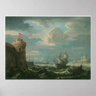 Shipping on a Stiff Breeze, Pieter Mulier Poster