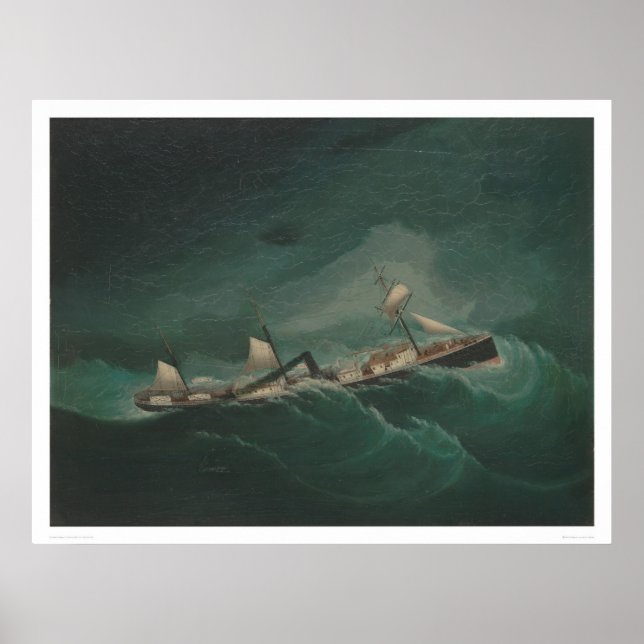 Shipping Vessel...in Storm  (1261) Poster (Front)