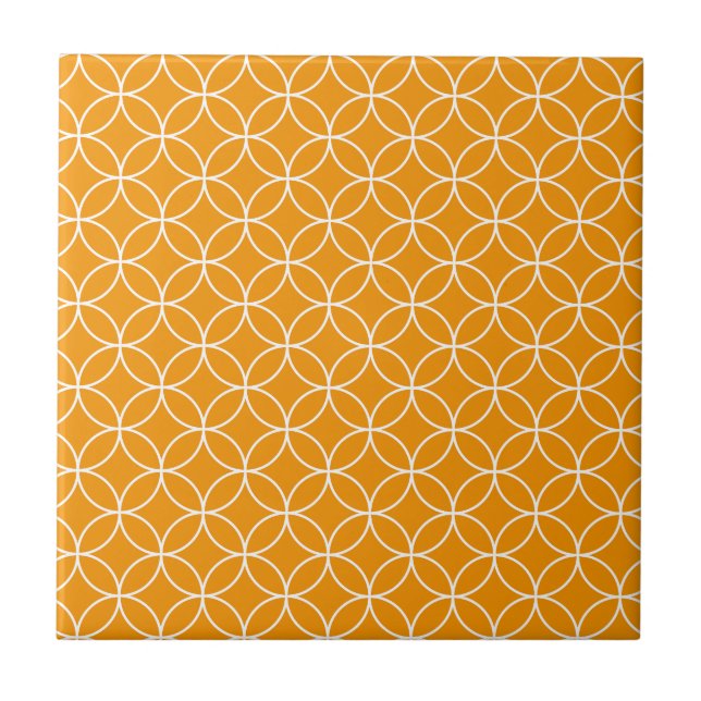 Shippo Motive Orange and White Tile (Front)