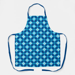 Shippo with Flower Motif, Deep Indigo Blue Apron