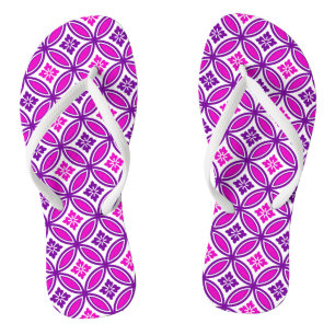 Shippo with Flower Motif, Orchid and Deep Purple Jandals